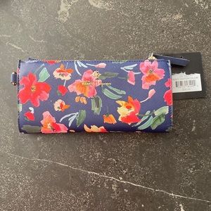 NWT Nanette Lenore wallet navy blue floral